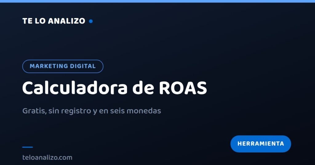 Tarjeta de la calculadora de ROAS de Te Lo Analizo