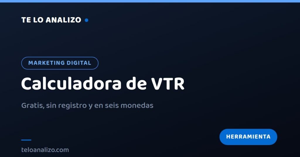 Tarjeta de la calculadora de VTR de Te Lo Analizo