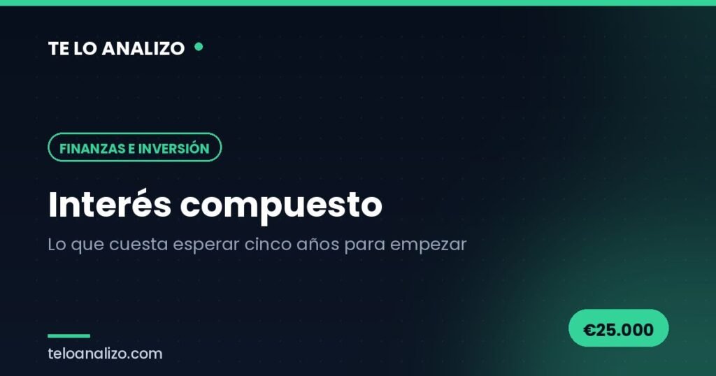 Interés compuesto explicado: lo que cuesta esperar cinco años para empezar a invertir